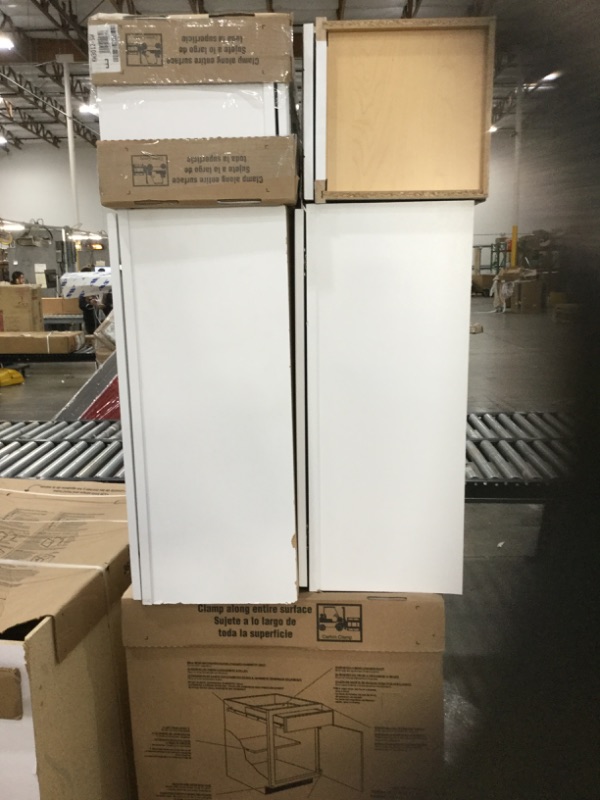 Photo 3 of ***SOLD AS WHOLE PALLET ONLY *** NO RETURNS**NO REFUNDS*** MINOR CHIPPINGS*DOOR OFF A CABINET* LIKE NEW*
Hampton Bay
Hampton Satin White Raised KITCHEN CABINET SET (6 CABINETS)