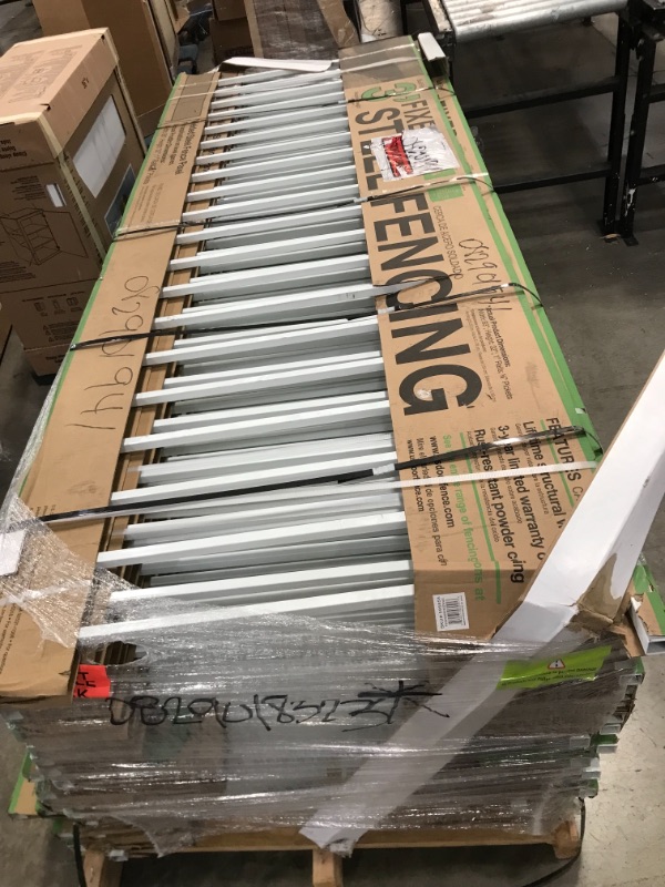 Photo 3 of ***SOLD AS WHOLE PALLET ONLY*** NO RETURNS NO REFUNDS**
(24) US Door and Fence Pro Series 2.67 Ft. H X 7.75 Ft. W White Steel Fence Panel
***24 PANELS*** MINORE SCRATCHES***