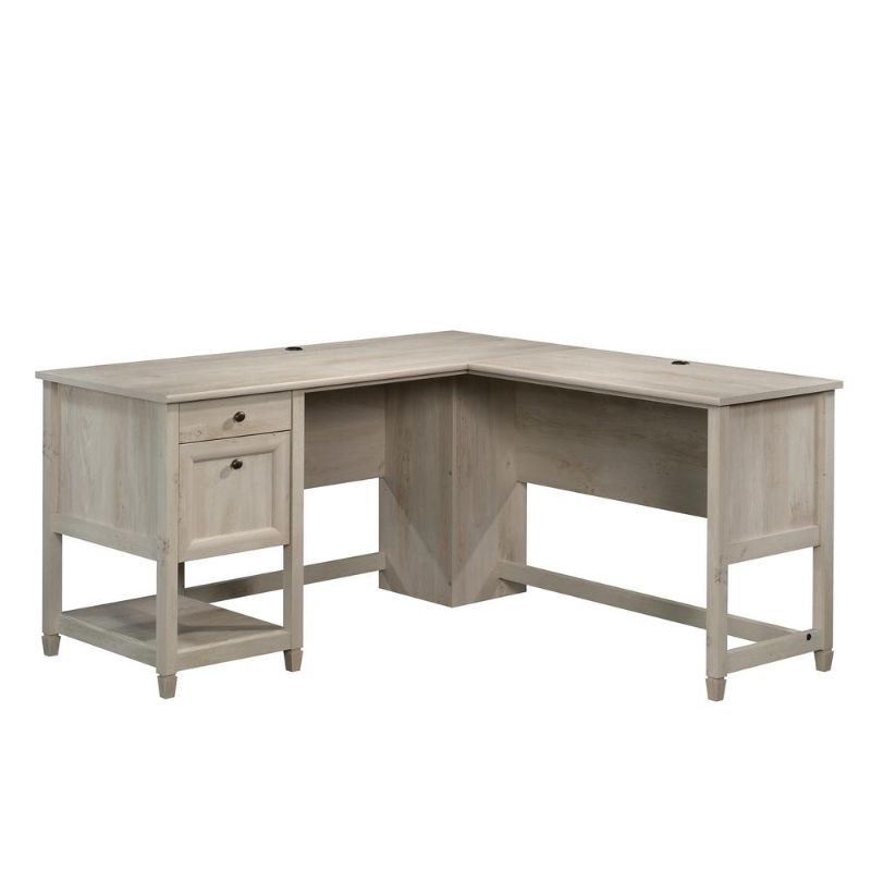 Photo 1 of SAUDER
59 in. L-Shaped Chalked Chestnut 2 Drawer Computer Desk with File Storage