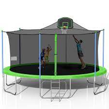 Photo 1 of 14 FT Trampoline with Basketball Hoop, Safety Enclosure Net ***USED, WEAR AND TEAR***