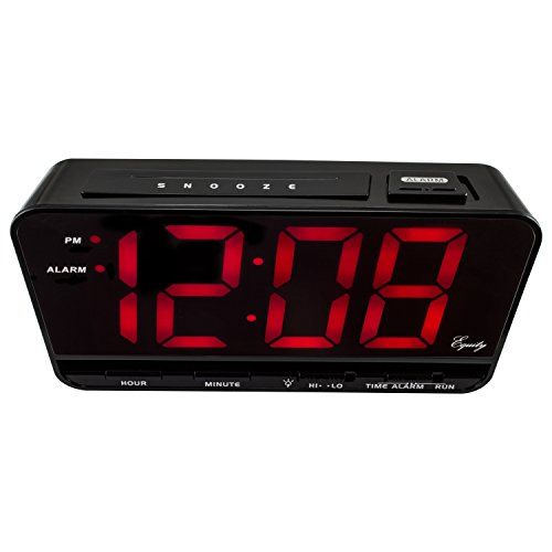 Photo 1 of Equity by La Crosse 30401 3" Red LED Electric Alarm Clock, X-Large, Black
