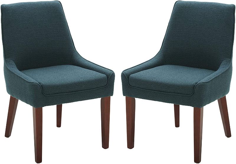 Photo 1 of Amazon Brand – Rivet Contemporary Welt-Trimmed Dining Chair, Set of 2, 23"W, Juniper missing hardware
