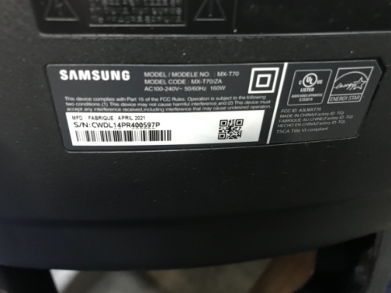 Photo 2 of SAMSUNG Sound Tower MX-T70 - 1500-Watts - Black (2020)
