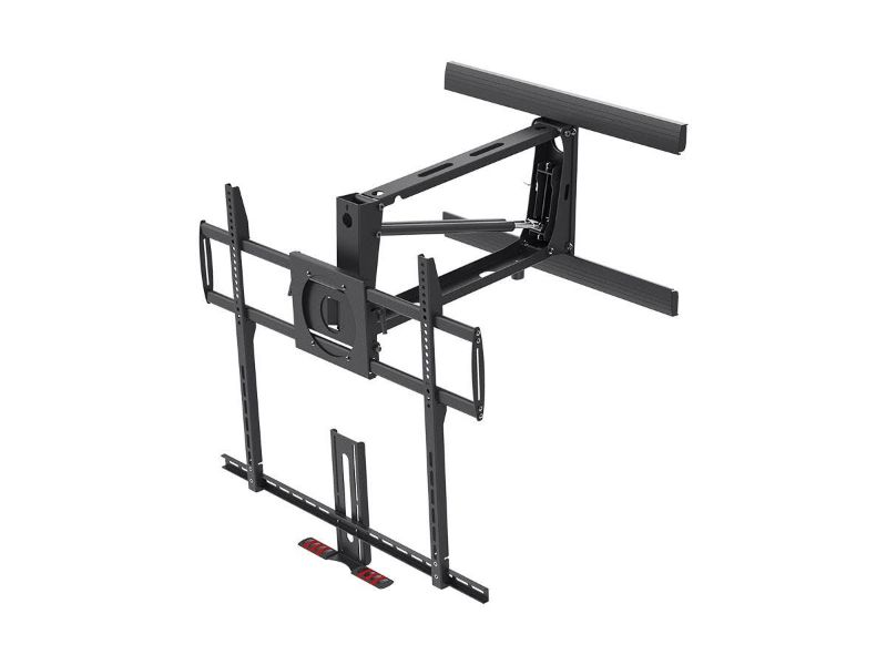 Photo 1 of Monoprice Above Fireplace Mantel Pull-Down Full-Motion Articulating TV Wall Mount Bracket For LED TVs 55in to 100in, Max Weight 143 lbs, VESA Patterns Up to 800x600, Rotating, Height Adjustable 27773
