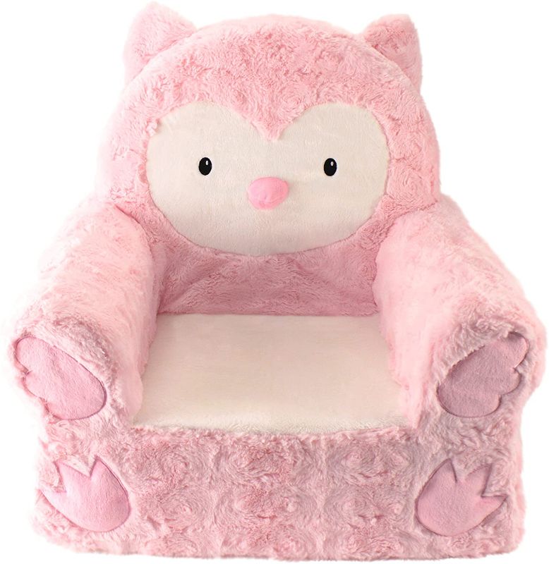 Photo 1 of Animal Adventure | Sweet Seats | Pink Owl Children's Plush Chair, Larger :14" x 19" x 20"
