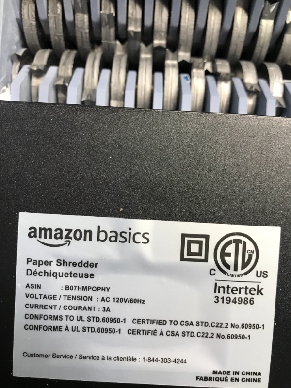 Photo 2 of Amazon Basics 12-Sheet Cross-Cut Paper and Credit Card Home Office Shredder (Renewed)
