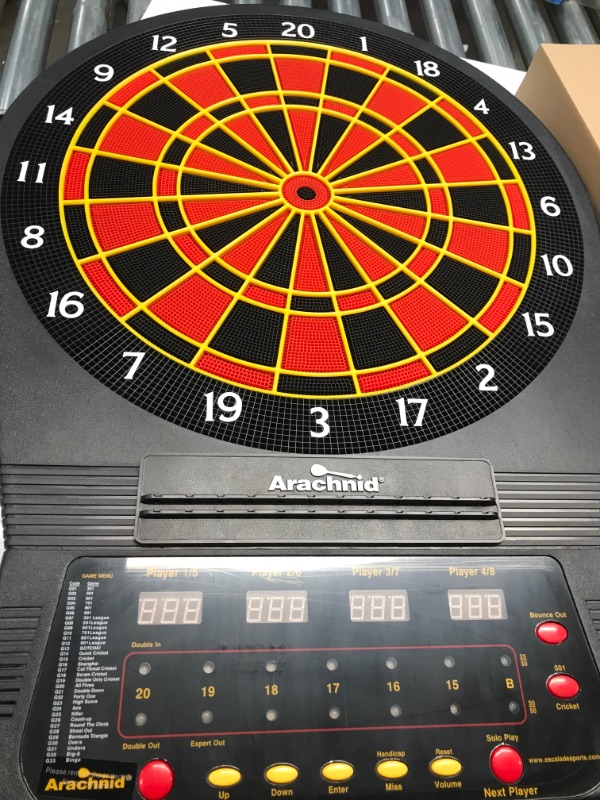 Photo 2 of Arachnid Cricket Pro Tournament-quality Electronic Dartboard with Micro-thin Segment Dividers for Dramatically Reduced Bounce-outs and NylonTough Segments for Improved Durability and Playability
