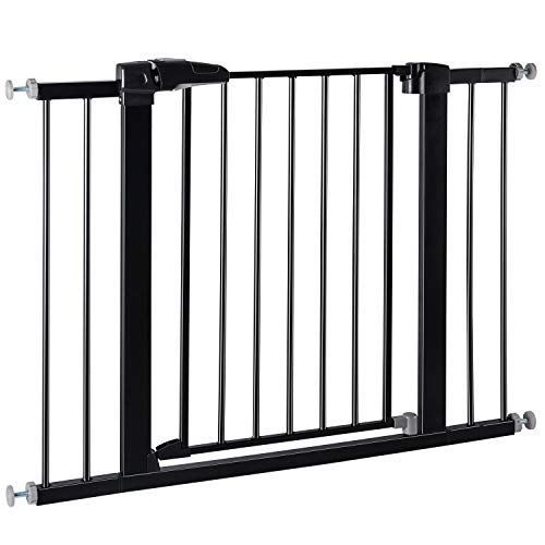 Photo 1 of BABELIO 26-40 Inch Easy Install Extra Wide Pressure Mounted Metal Baby Gate, No Drilling, No Tools Required, with Wall Protectors and Extenders (Black)
