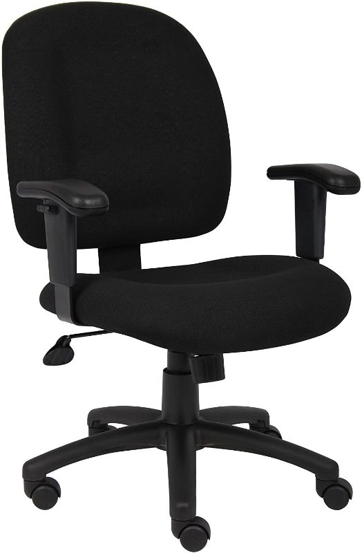 Photo 1 of  Office Products Fabric Task Chair with Adjustable Arms in Black
