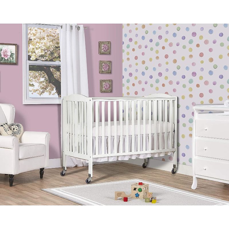 Photo 1 of ***COVER PHOTO FOR REFERANCE*** Dream On Me Folding Full Size Convenience Crib, White/Beige
