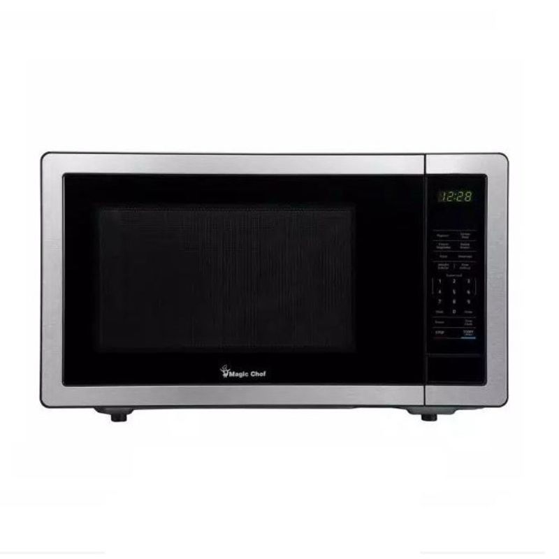 Photo 1 of 1.1 cu. ft. Countertop Microwave in Stainless Steel with Gray Cavity
