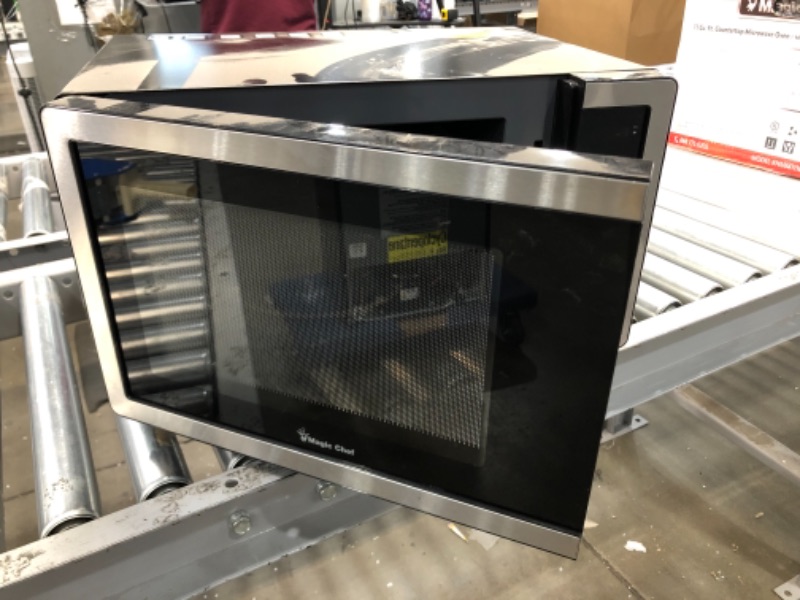 Photo 2 of 1.1 cu. ft. Countertop Microwave in Stainless Steel with Gray Cavity
