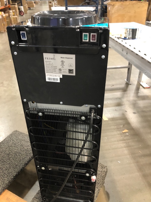 Photo 3 of Primo Top Loading Water Cooler - 3 Temperature Settings, Hot, Cold & Cool - Energy Star Rated Water Dispenser with Child-Resistant Safety Feature Supports 3 or 5 Gallon Water Jugs [Black w/Stainless]
