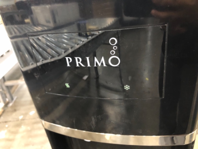 Photo 1 of Primo Top Loading Water Cooler - 3 Temperature Settings, Hot, Cold & Cool - Energy Star Rated Water Dispenser with Child-Resistant Safety Feature Supports 3 or 5 Gallon Water Jugs [Black w/Stainless]
