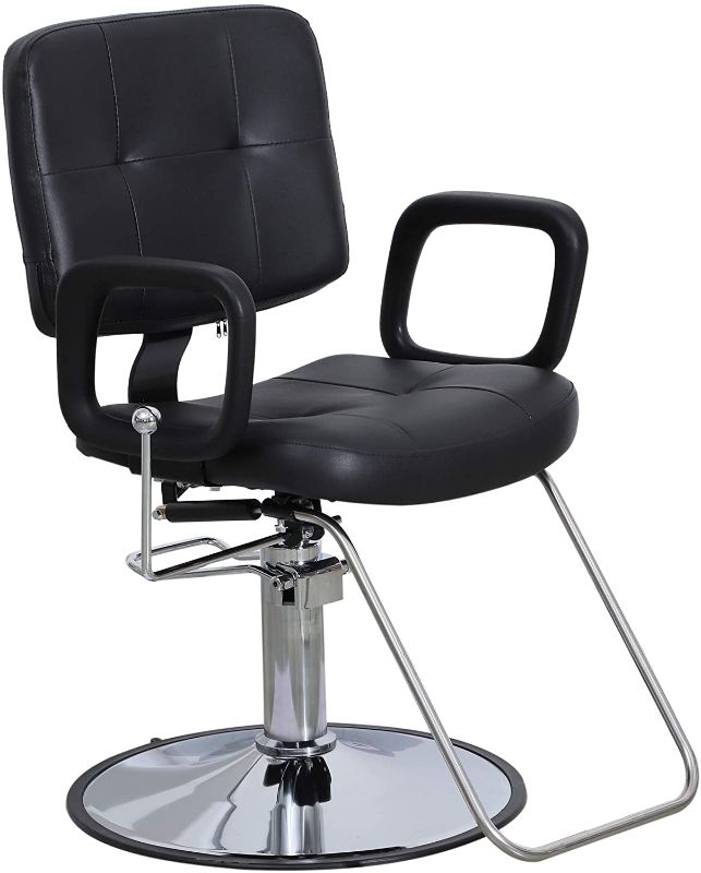 Photo 1 of BarberPub Classic Hydraulic Barber Chair Salon Beauty Spa Shampoo 9837 (Black)
