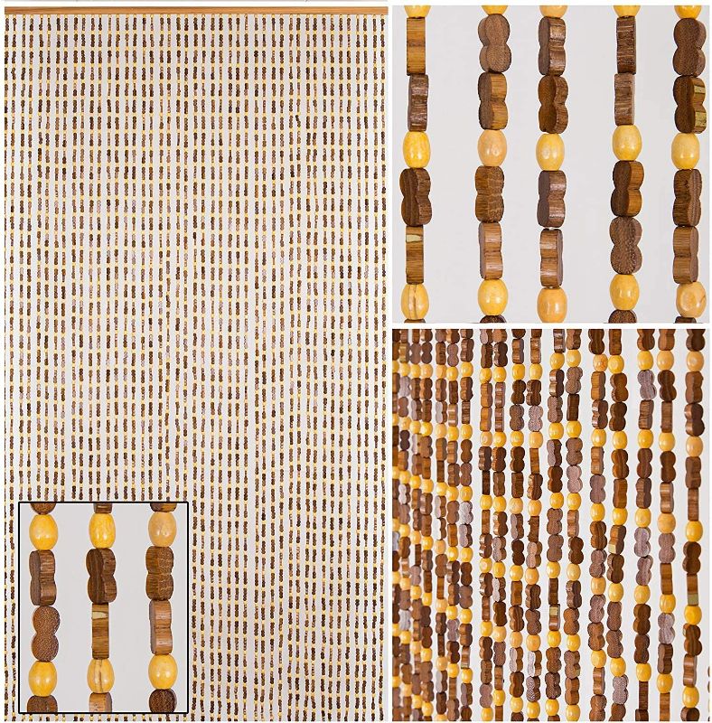 Photo 1 of 
BeadedString Natural Wood and Bamboo Beaded Curtain-45 Strands-77 High--Plain Design-Bamboo and Wooden Doorway Beads-Boho Bohemian Curtain-35.5" W x...
Color:Sunshine-br