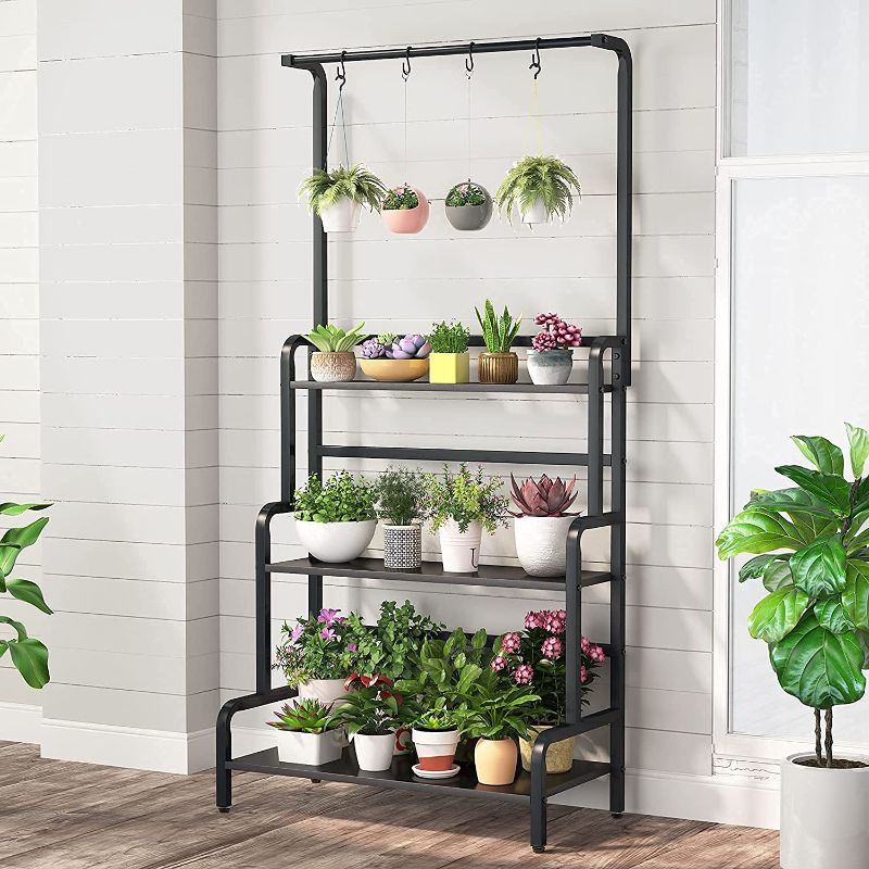 Photo 1 of 
Tribesigns 3-Tier Hanging Plant Stand, Indoor Outdoor Metal Hanging Plant Shelf with Flower Pot Organizer Plant Display Rack for Patio Backyard Balcony..