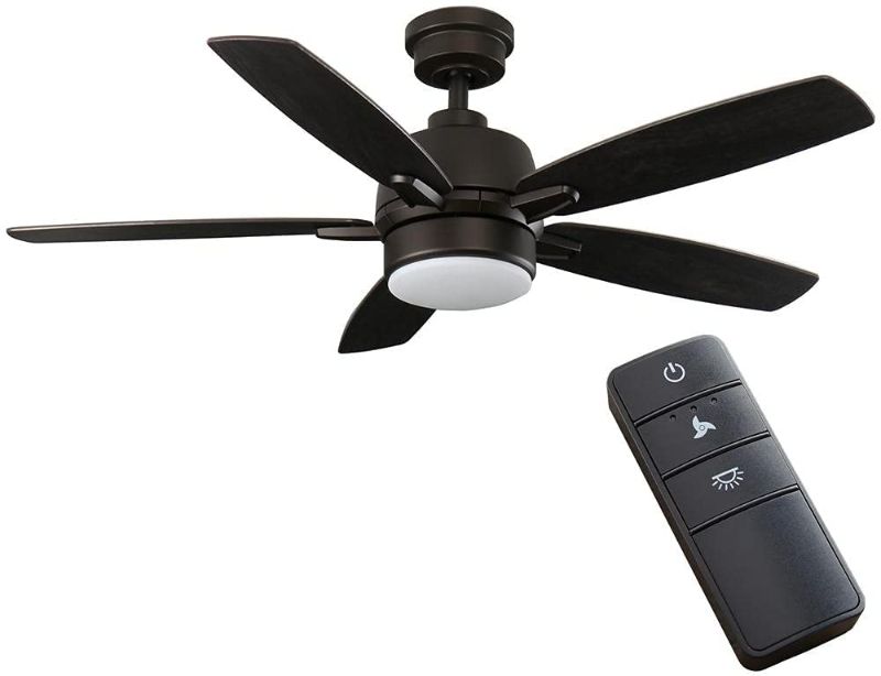 Photo 1 of 
Fawndale 46 in. Indoor Integrated LED Bronze Ceiling Fan with Light Kit 5 Reversible Blades and Remote Contr