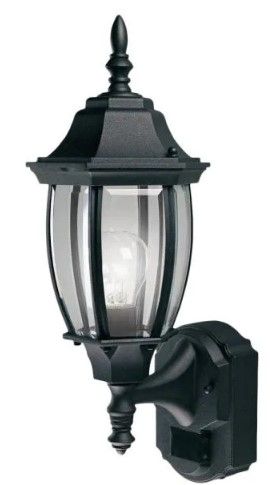 Photo 1 of Alexandria 180° Black Motion-Sensing Outdoor Decorative Wall Lantern Sconce missing hardware