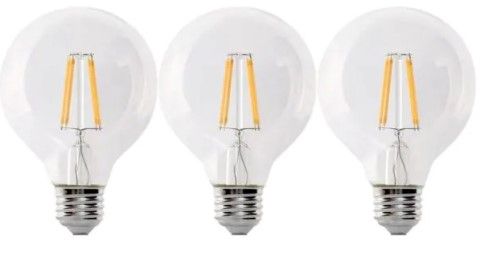 Photo 1 of 100-Watt Equivalent G25 E26 Dimmable Filament CEC 90 CRI Clear Glass LED Light Bulb, Daylight 5000K (3-Pack)