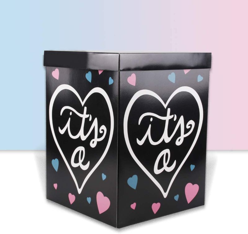 Photo 1 of 
Gender Reveal Balloon Box - DIY Baby Gender Reveal Party Supplies Paper Box for Gender Reveal Decorations Baby Shower Home Decoration (Fit 1-4 Balloons)