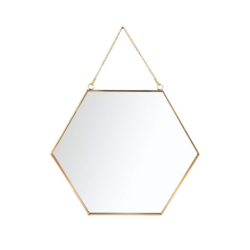 Photo 1 of 
C&Z Hanging Hexagon Wall Mirror Geometry Gold Brass Metal Mirror for Wall Decor Living Room
Size:M(11.8"x10")