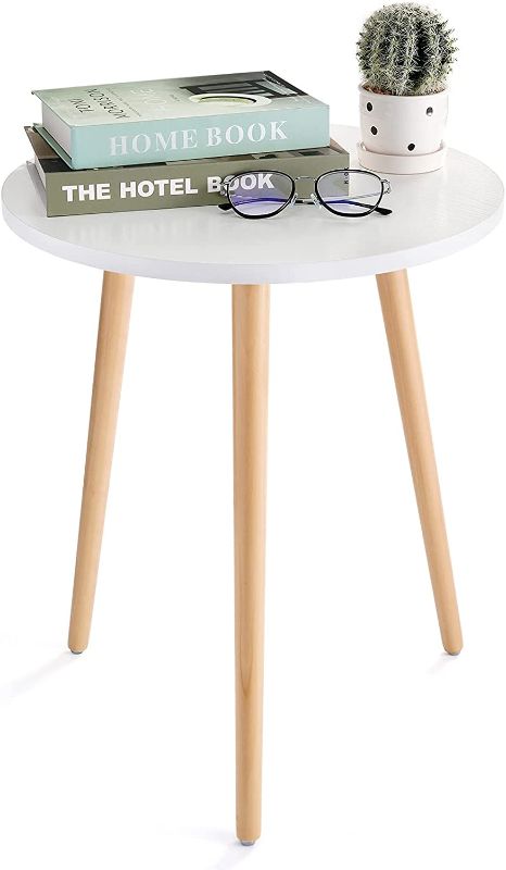 Photo 1 of 
Haton Side Table, Round White Modern Home Decor Coffee Tea End Table for Living Room, Bedroom and Balcony, Easy Assembly (16.5 × 20.5 inches)
Size:16.5 × 20.5 inches
Color:White