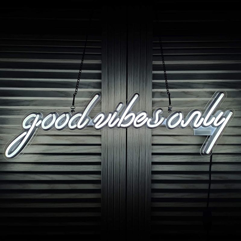 Photo 1 of 
Good Vibes Only LED Neon Sign Art Wall Lights for Beer Bar Club Bedroom Windows Glass Hotel Pub Cafe Wedding Birthday Party Gifts_White
Color:White_g