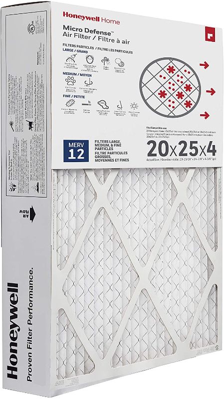 Photo 1 of 
Honeywell Home MicroDefense AC Furnace Air Filter 20 x 25 x 4 MERV 12 (1 pk)
