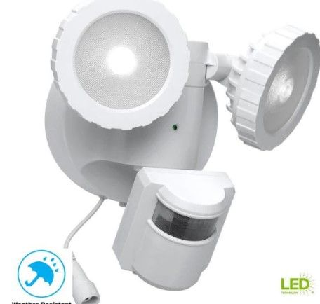 Photo 1 of 180-Degree White Solar Powered Motion Activated Outdoor Integrated LED Flood Light