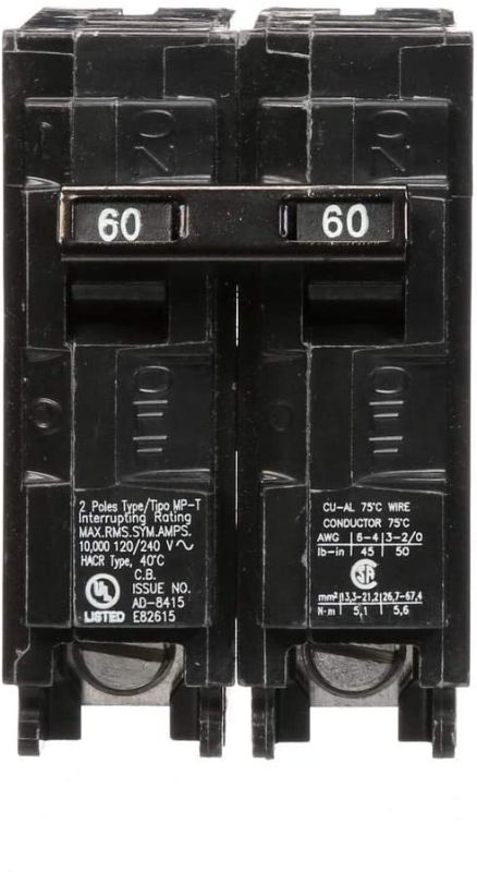 Photo 1 of 
2 MP260 60-Amp Double Pole Type MP-T Circuit Breaker