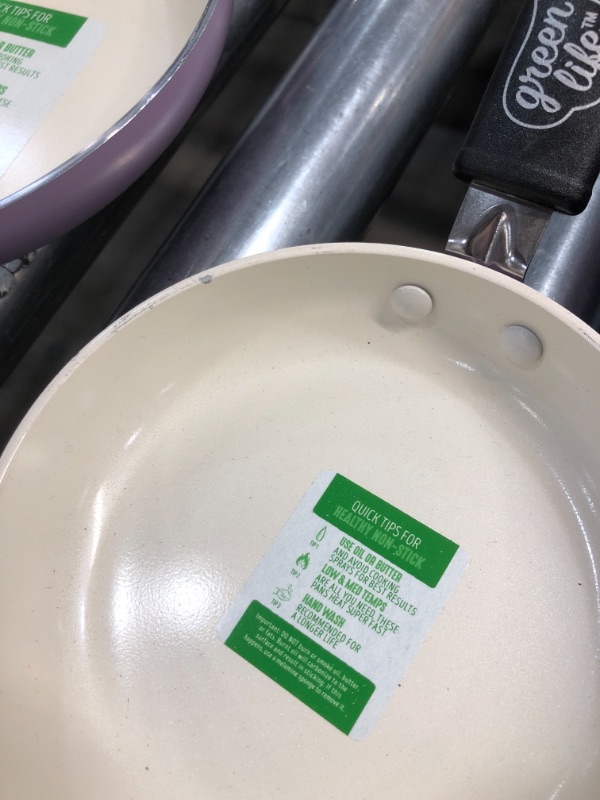 Photo 4 of 
GreenLife Soft Grip Healthy Ceramic Nonstick, Cookware Pots and Pans Set, 16 Piece, Lavender
Color:Lavendar