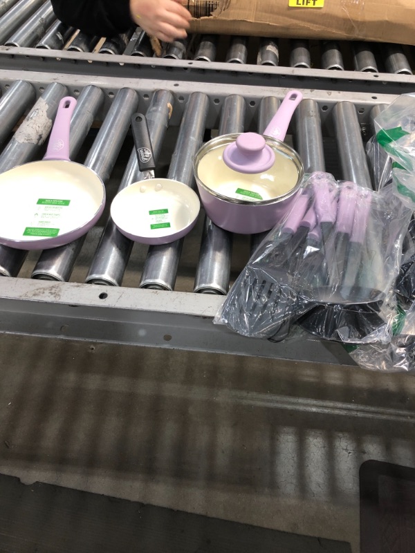 Photo 3 of 
GreenLife Soft Grip Healthy Ceramic Nonstick, Cookware Pots and Pans Set, 16 Piece, Lavender
Color:Lavendar
