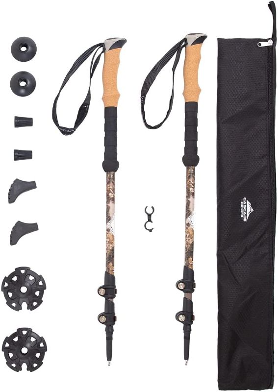 Photo 1 of 
Cascade Mountain Tech Trekking Poles - Carbon Fiber Walking or Hiking Sticks with Quick Adjustable Locks
Style:Carbon Fiber Cork Grip