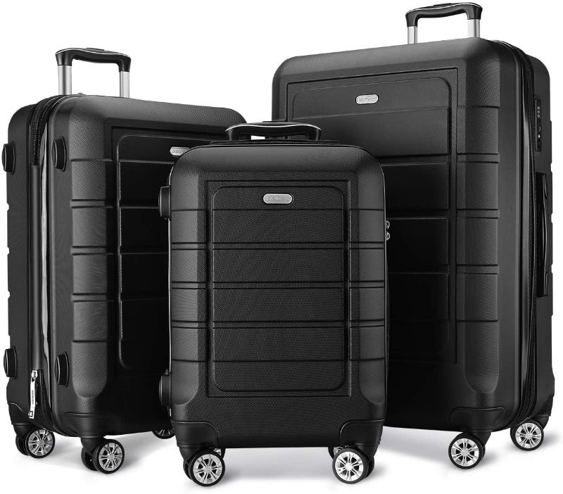 Photo 1 of 
SHOWKOO Luggage Sets Expandable PC+ABS Durable Suitcase Double Wheels TSA Lock 3pcs Black