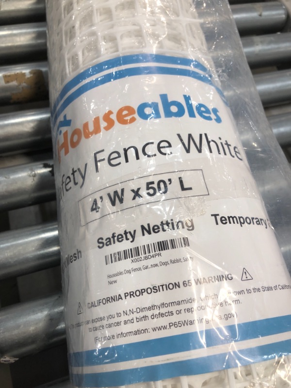 Photo 3 of 
Houseables Plastic Mesh Fence, Construction Barrier Netting WHITE 4' X 50'
