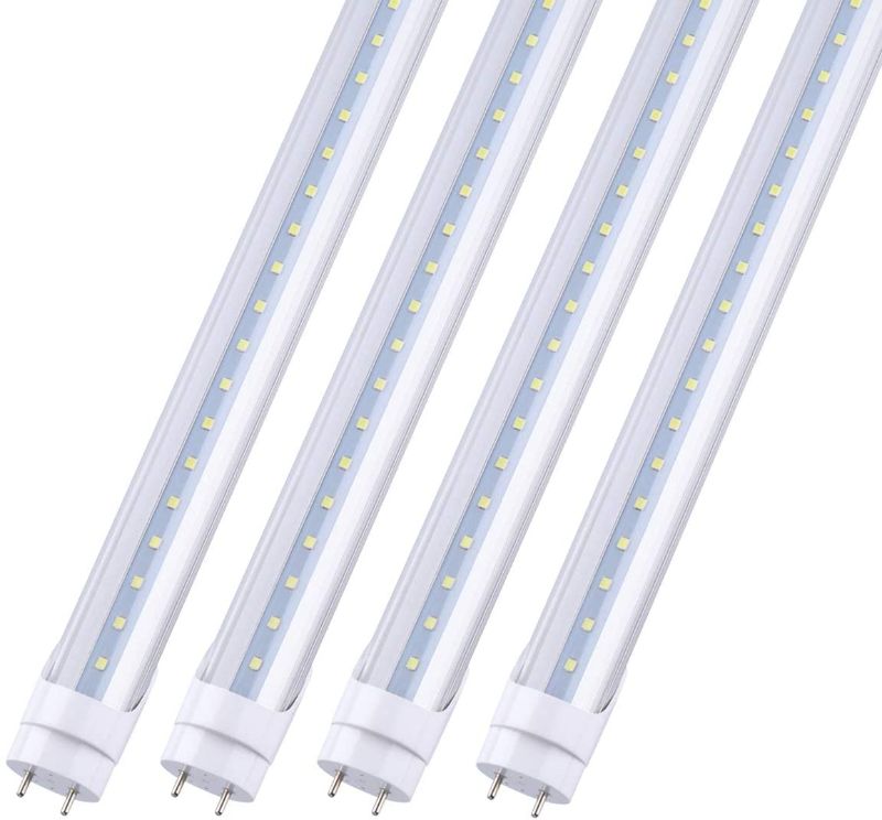 Photo 1 of 4FT T8 LED Tube Light G13 Base T8 Ballast Bypass Required, Dual-End Powered, 5000K Daylight White 22W, 60W Replacement LED Bulb Lights, 2640 Lumens, Clear Cover, AC 85-277V Pack of 25