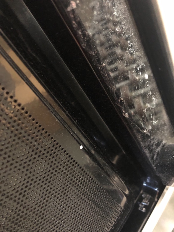 Photo 1 of Toshiba ML-EC42P(SS) Microwave Oven with Healthy Air Fry, Smart Sensor, Easy-to-Clean Stainless Steel Interior and ECO Mode, 1.5 Cu.ft...***DAMAGED***, ***DOOR IS SHATTERED***