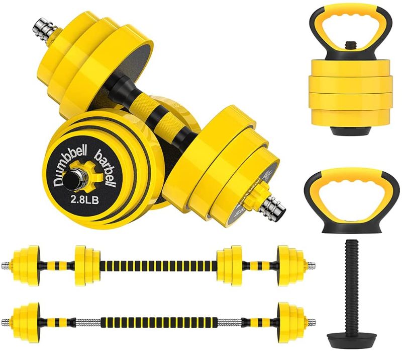 Photo 1 of Adjustable Dumbbell Barbell Kettlebell, Free Weights 3-in-1 Dumbbell Barbell Kettlebell Set, Non-Slip Hand Dumbbell for Home, Gym, Office
