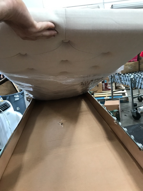 Photo 1 of ZINUS Trina Upholstered Headboard / Button Tufted Upholstery / Adjustable Height / Easy Assembly, Taupe, Queen
