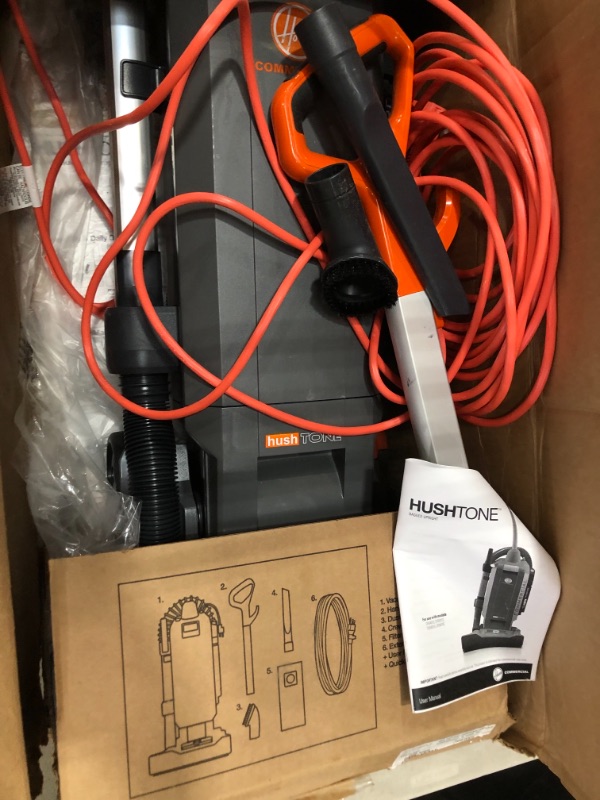 Photo 3 of Hoover Commercial CH54115 HushTone 10 Amp 15 in. Vacuum Cleaner with Intellibelt - Orange/Gray