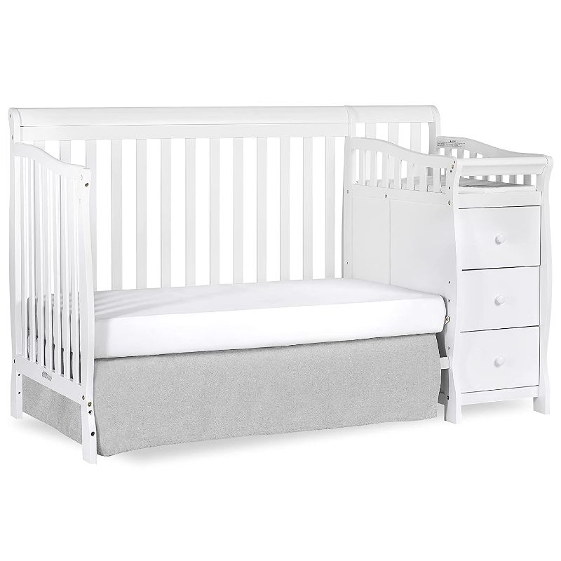 Photo 1 of Dream On Me 5-in-1 Brody Convertible Crib with Changer in White, Greenguard Gold Certified
