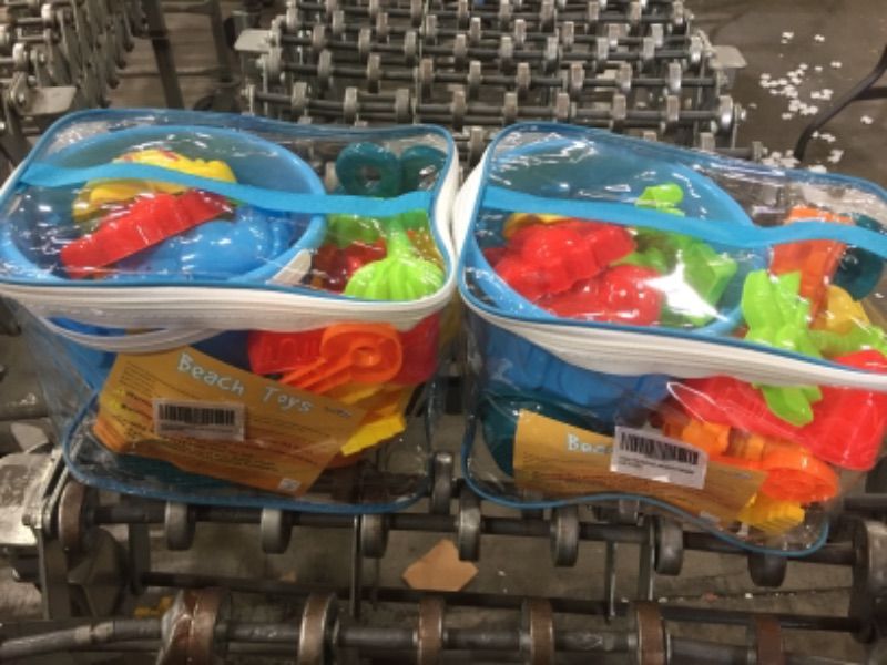 Photo 1 of Set of 2: Ayukawa 23 Pcs Beach Sand Toys ,Castle,Excavator,Watering can, Mold, Shovel,Outdoor Tool Kit for Kids, Toddlers
