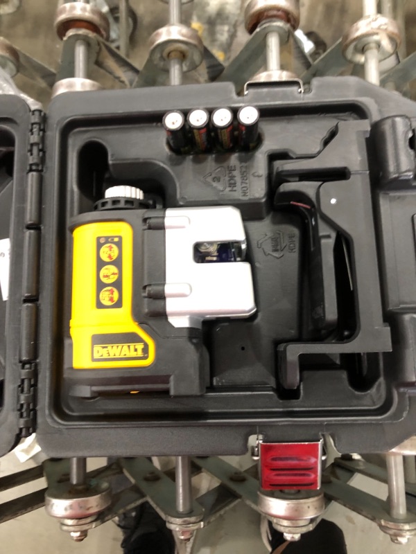 Photo 3 of 50 ft. & 165 ft. Red Self-Leveling 3-Beam Cross Line Laser Level with (4) AA Batteries & Case