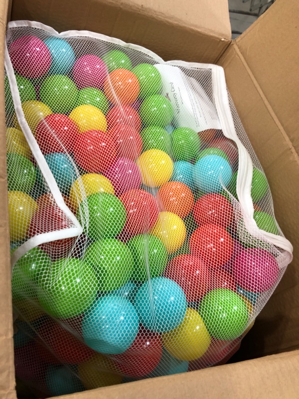 Photo 2 of BalanceFrom 2Inch Phthalate Free BPA Free Non-Toxic Crush Proof Play Balls Pit Balls- 6 Bright Colors in Reusable and Durable Storage Mesh Bag with Zipper
