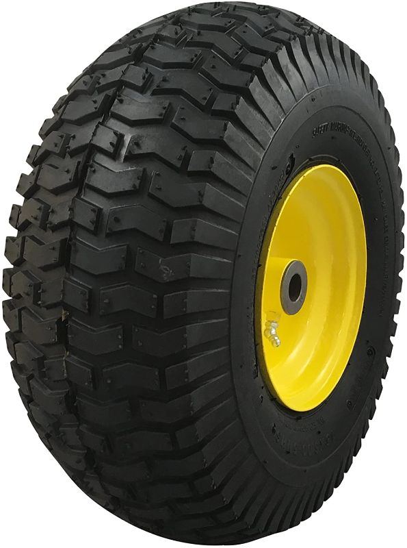 Photo 1 of MARASTAR 15x6.00-6 Front Tire Assembly Replacement for John Deere Riding Mowers - Turf Saver Tread