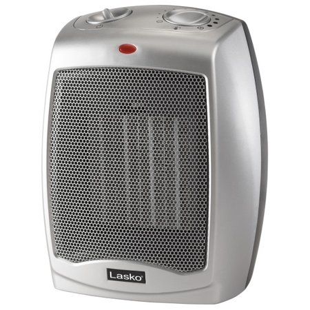 Photo 1 of Lasko 1500W Ceramic Space Heater with Adjustable Thermostat, 754200, Silver