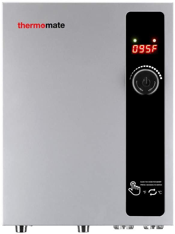 Photo 1 of Tankless Water Heater Electric 27kW 240 Volt, thermomate On Demand Instant Endless Hot Water Heater, Digital Temperature Display for Residential Whole House Shower, GRAY