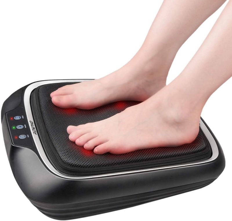 Photo 1 of RENPHO Foot Massager with Heat, Shiatsu Heated Electric Foot Massager, Deep Kneading Feet & Back Massager for Muscle Pain Relief, Plantar Fasciitis, Home and Office Use Fit Size Feet up to 14