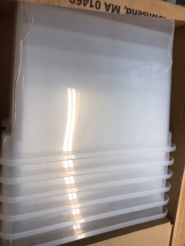 Photo 2 of 27 Liter Ultra Latch Box, Clear with a White Lid and Black Latches, 6-Pack